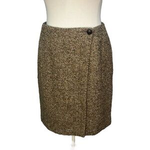 Express Herringbone Print Wrap Skirt